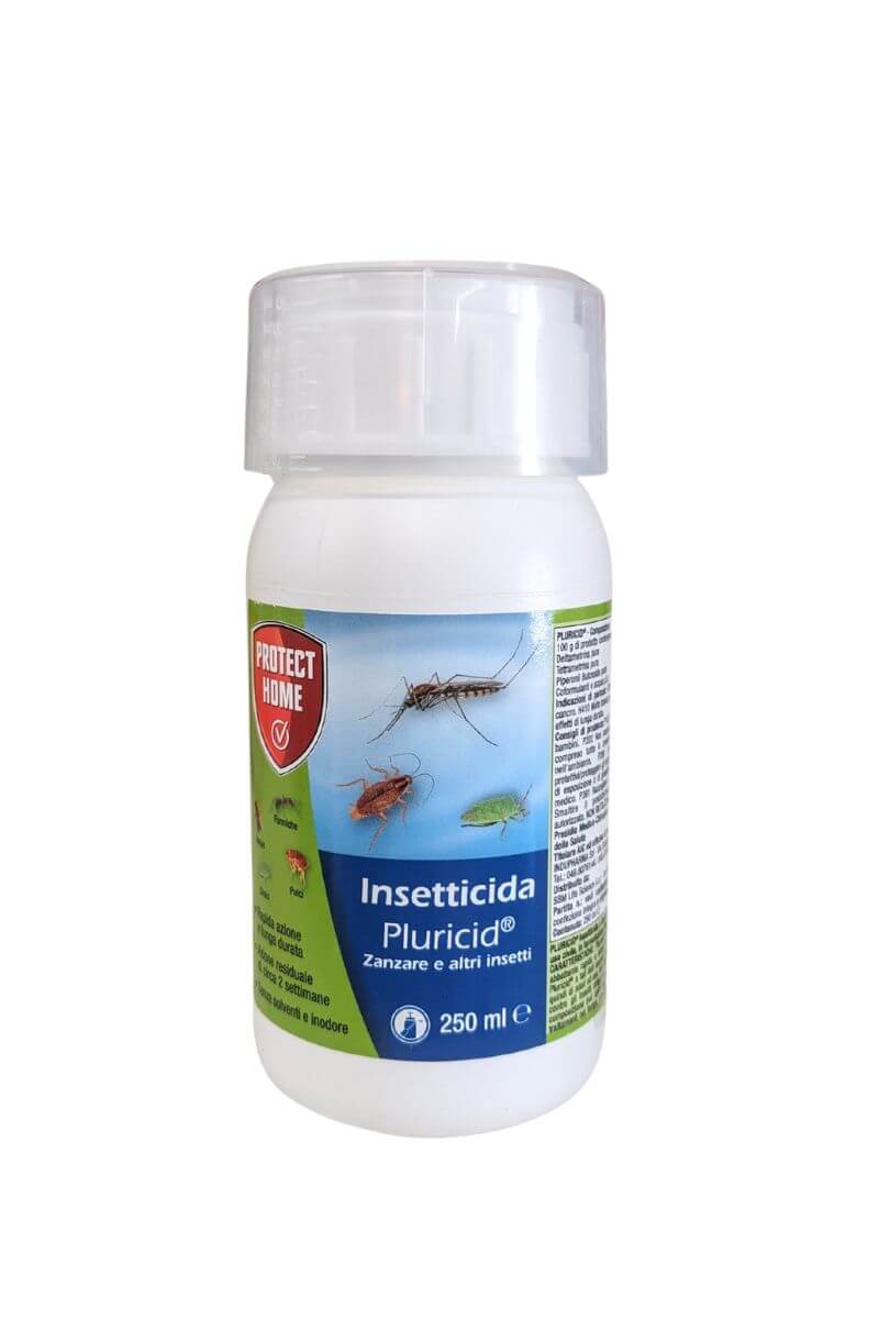 Pluricid Insetticida Protect Home 250 ml contro zanzare, scarafaggi e altri insetti, per uso interno ed esterno