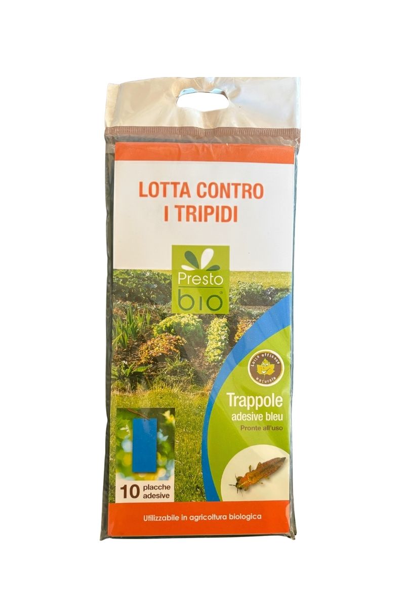 Trappole adesive contro i tripidi, ideale per orti, frutteti e piante ornamentali, utilizzabile in agricoltura biologica