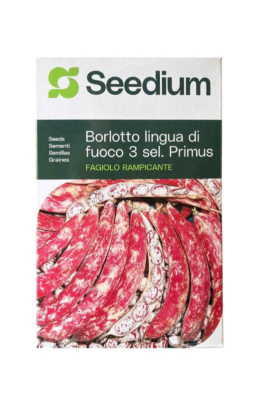 Semi fagiolo borlotto rampicante Lingua di Fuoco 3 sel. Primus. Confezione 1 kg