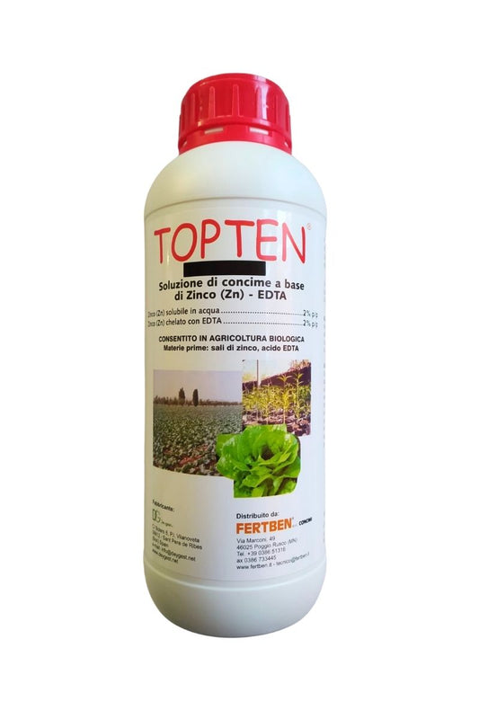 TOPTEN Deygest 1 L: Concime con Zinco per migliorare qualità e sapore delle colture, adatto all'agricoltura biologica