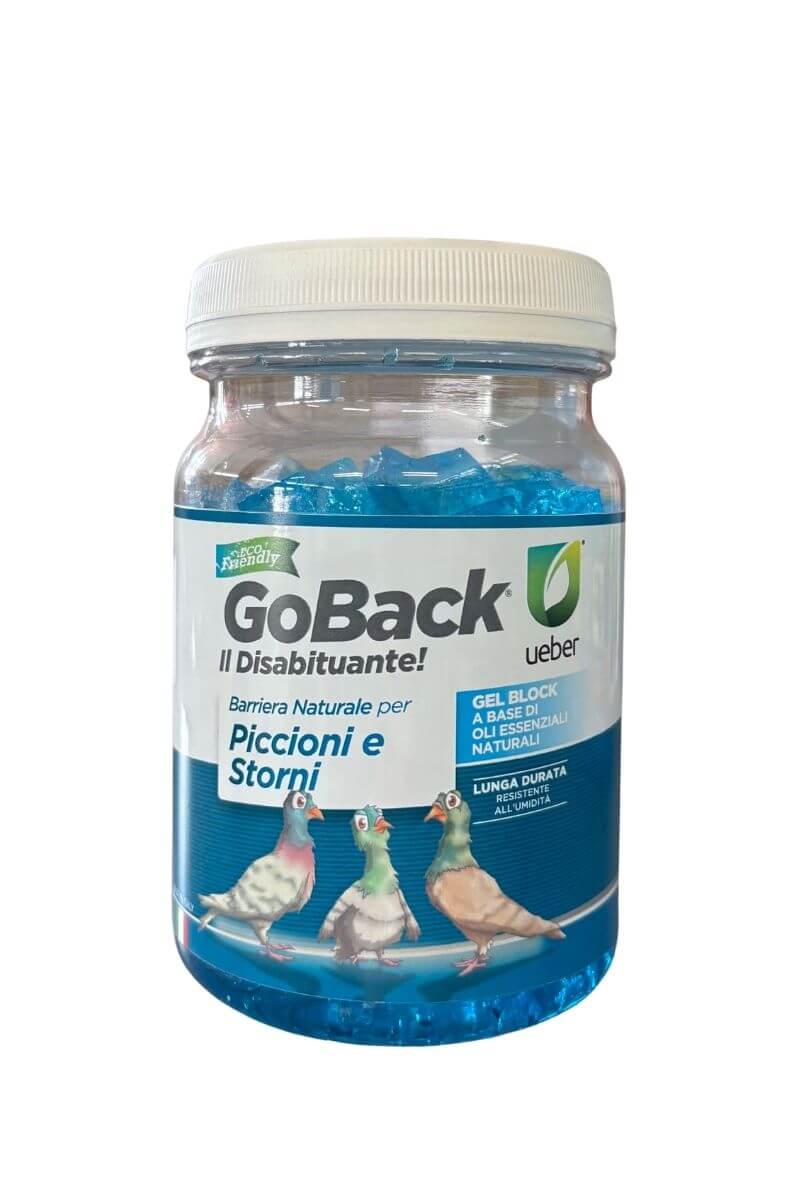Gel disabituante Go Back per allontanare piccioni, colombi e storni da balconi e terrazzi - 500 g Ueber