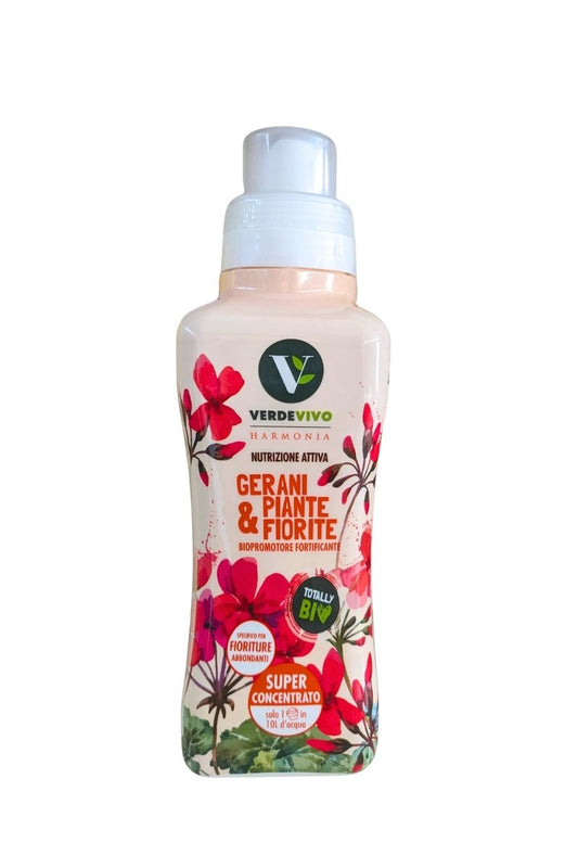 Harmonia Gerani e Piante Fiorite VerdeVivo: biopromotore naturale che stimola la fioritura di piante ornamentali (500 g)